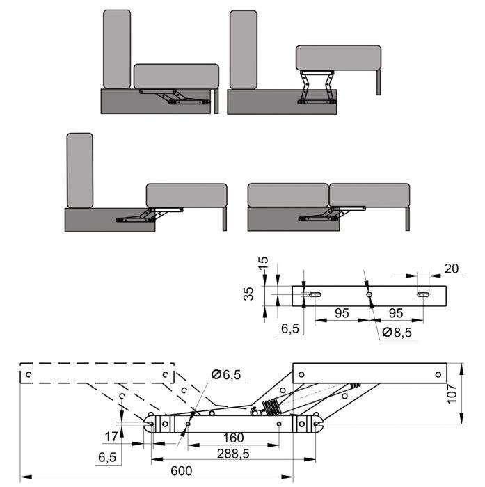 Система пантограф для дивана фото механизма